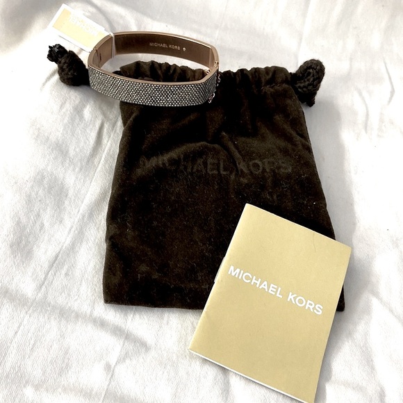 Michael Kors NEW Rose Gold Pave' Set Crystals Rectangle - Picture 10 of 13